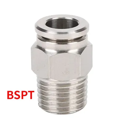 BSPT BSPP NPT 1/8" 1/4" 3/8" 1/2" 3/4" PC Female Male Pneumatic Elbow 304 Stainless Push In Quick Connector Release Air Fitting-BOLTTE