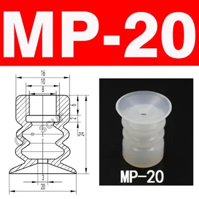 10pcs Vacuum Chuck Pneumatic Components MP BT Industrial Silicone Strong Suction Cups Nozzle Large Head Red White Triple Layer-BOLTTE