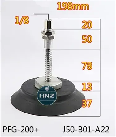 Vacuum suction cup hardware support set PFG-120-250 top air inlet metal rod A18 / A22