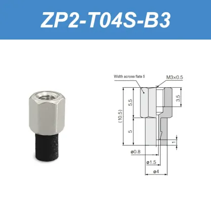 ZP2series sponge vacuum pad, ZP2-T04S-A3, zp2-T06S-A5,ZP2-T08S-A5, ZP2-T10S-B5,A external thread connection, B internal thread-BOLTTE
