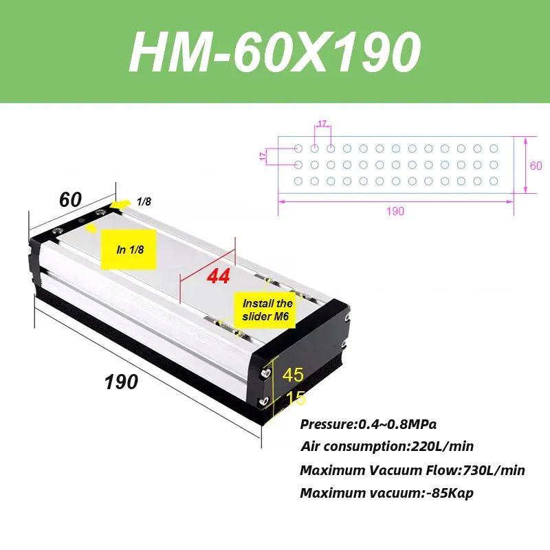 Width 60mm Integrated vacuum sponge suction cup manipulator pneumatic non-marking heavy-duty palletizing carton industrial-BOLTTE