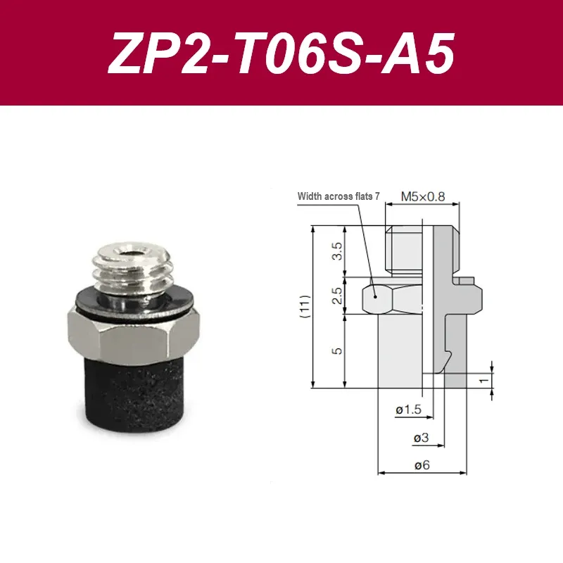 ZP2series sponge vacuum pad, ZP2-T04S-A3, zp2-T06S-A5,ZP2-T08S-A5, ZP2-T10S-B5,A external thread connection, B internal thread-BOLTTE