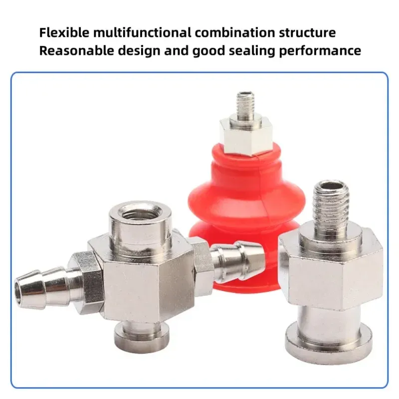 Manipulator accessories Suction cup large end small end fitting M5 tooth adapter iron tee elbow joint quick screw pneumatic-BOLTTE