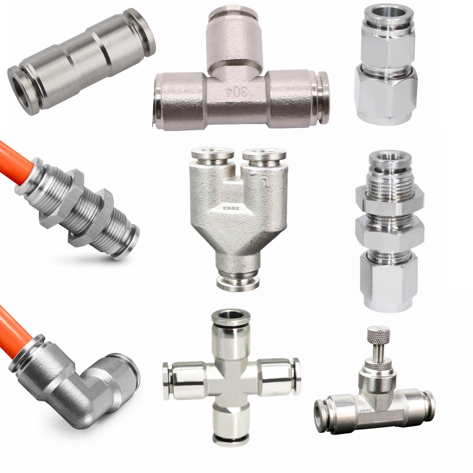 4 6 8 10 12 14 16 mm PU PM PV PE PY PZ PK Corss SA Pneumatic 304 Stainless Press Push In Quick Connector Release Air Fitting-BOLTTE