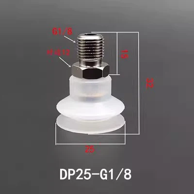 10PCS Pneumatic Vacuum Sucker with Fitting G1/8 Thread 8mm Mounting Hole Silicone Double Layers Injection Molding Machine Tools-BOLTTE