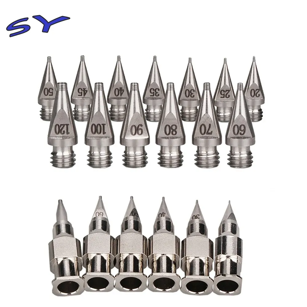SY High Precision One-Piece Glue Dispensing Needle, Double Thread Tapered Needle Tip Integrated Conical, 304Stainless Steel-BOLTTE