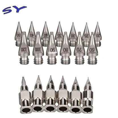 SY High Precision One-Piece Glue Dispensing Needle, Double Thread Tapered Needle Tip Integrated Conical, 304Stainless Steel-BOLTTE
