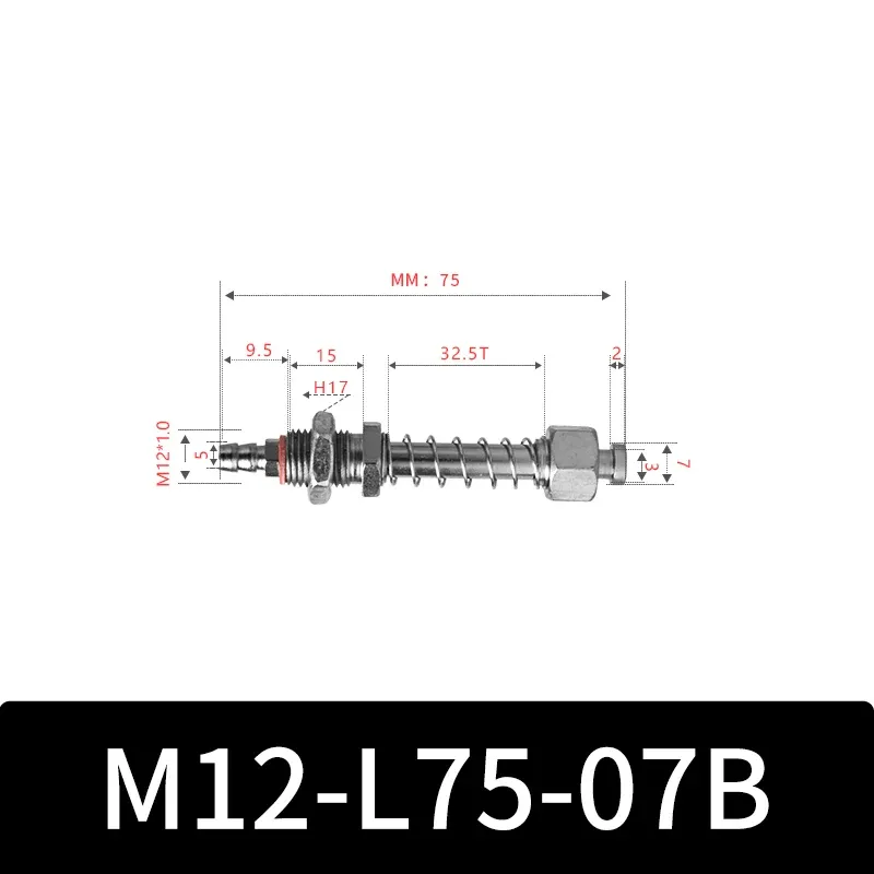 M12-07B Series Small Air Pneuamtic Parts Fixture Rubber Sucker Pad Silicone Vacuum Suction Cup Mount-BOLTTE