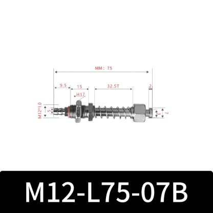 M12-07B Series Small Air Pneuamtic Parts Fixture Rubber Sucker Pad Silicone Vacuum Suction Cup Mount-BOLTTE