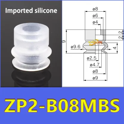 5pcs/pack ZP2 Series Bellow Vacuum Suction Cup  ZP2-B04/06/08/10/15/20MBS/N B06MB Gripper-BOLTTE