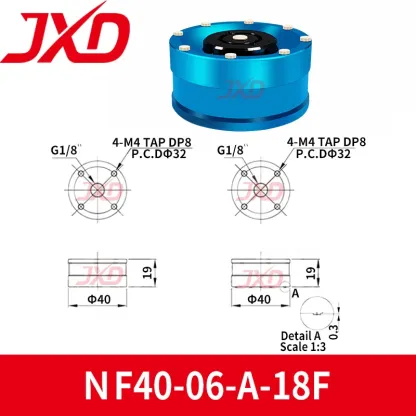 JXD Bernoulli Gripper NF20-06-A-M5F NF40-06-A-18F NF60-06-A-18F Aluminum Alloy Metal Non-contact Vacuum Suction Cup-BOLTTE