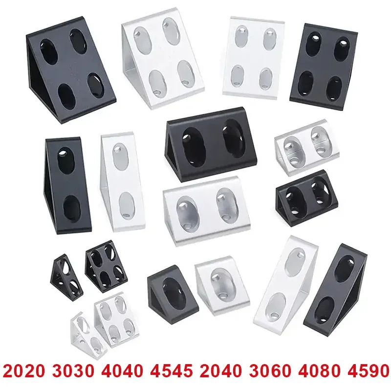 4Pcs/Lot Aluminum Profile Right Angle Triangle Block Triangle Connector Bracket for 2020 3030 4040 4545 2040 3060 Alu Profiles