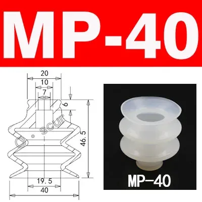 10pcs Vacuum Chuck Pneumatic Components MP BT Industrial Silicone Strong Suction Cups Nozzle Large Head Red White Triple Layer-BOLTTE
