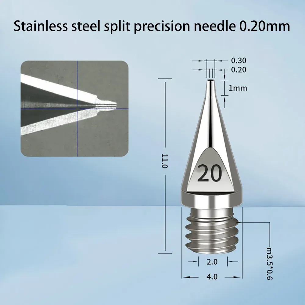 SY High Precision One-Piece Glue Dispensing Needle, Double Thread Tapered Needle Tip Integrated Conical, 304Stainless Steel-BOLTTE