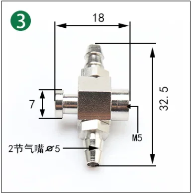 Manipulator accessories Suction cup large end small end fitting M5 tooth adapter iron tee elbow joint quick screw pneumatic-BOLTTE