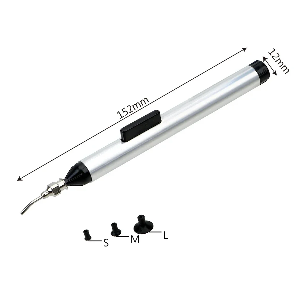 Manually Pumping Vacuum Suction Pen, IC Chip SMD Picker Hand Tool Set with 3 Sizes Suction Tips for Electronics & Lens Handling-BOLTTE
