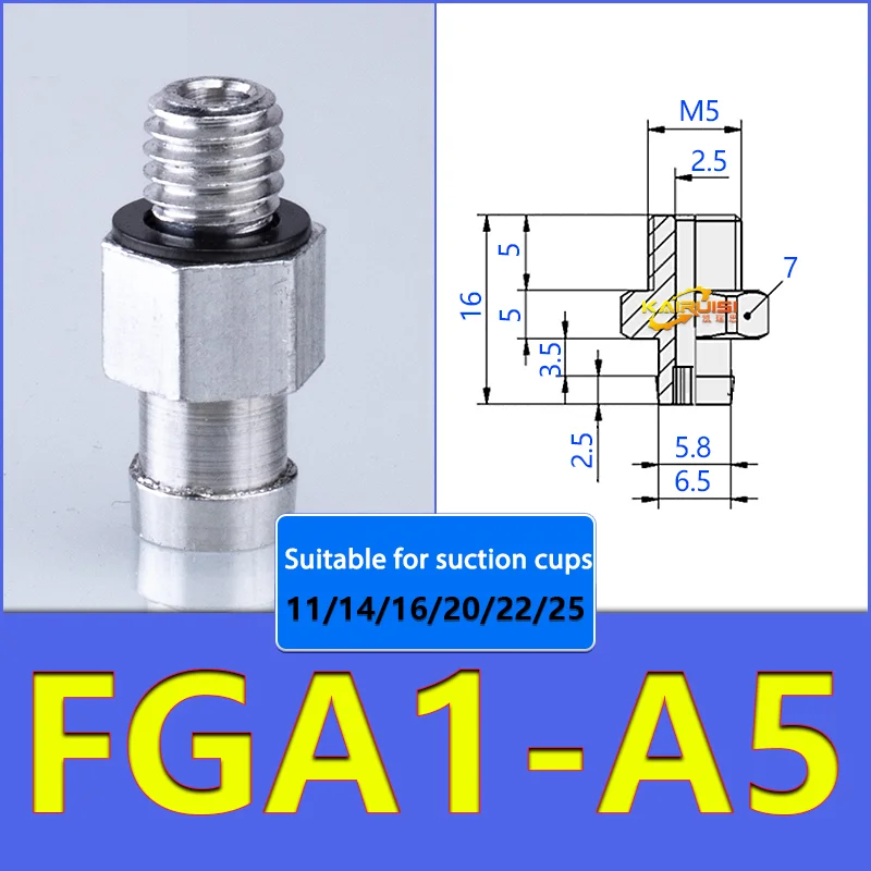 5pcs FGA Series Vacuum Suction Cups, corrugated vacuum suction cup nozzle FGA11/14/16/20/22/25/33/43/53/78-BOLTTE