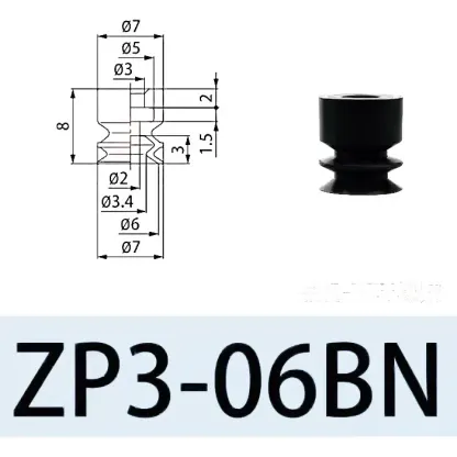 Pneumatic Vacuum Suction Cup Auto Sucker Silicone/NBR Nozzle Double Layers ZP3 Injection Molding Machine Manipulator Accessory-BOLTTE