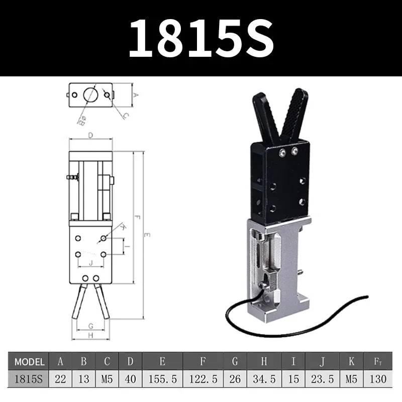 1815S Series With Sensor Robot Arm Injection Molding Machin Pneuamtic Hose  Air Cylinder Robotic Gripper Clamp-BOLTTE
