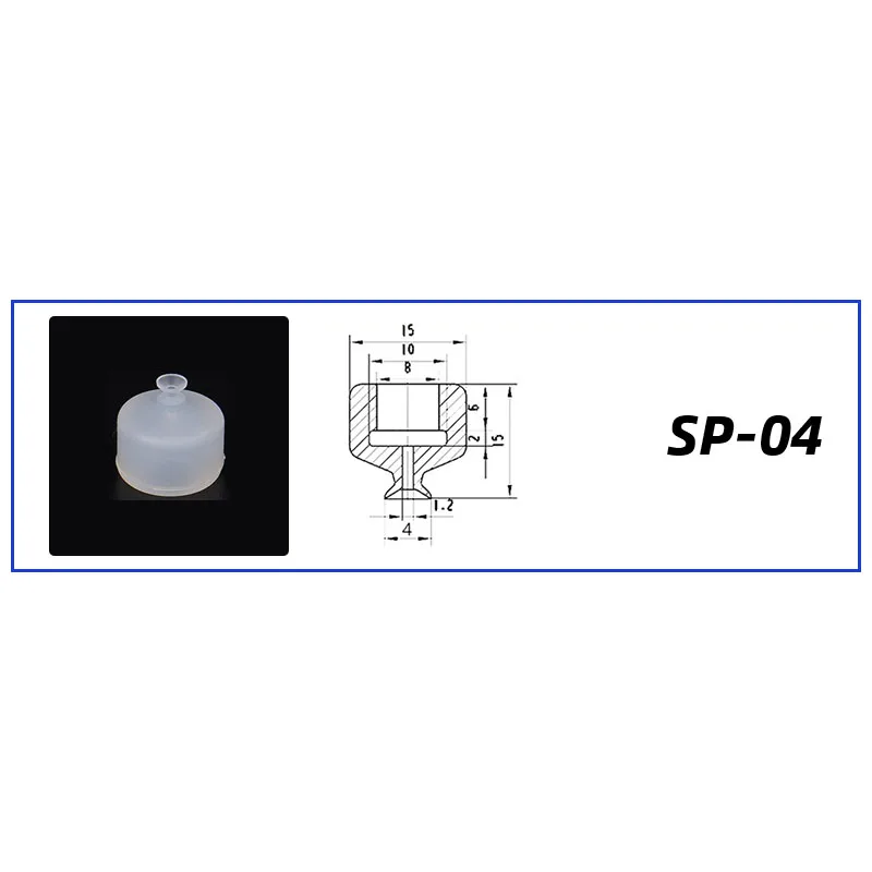 10Pcs/lot Manipulator vacuum suction cup silica gel  resistant suction nozzle pneumatic accessories Head mounting hole 8mm-BOLTTE