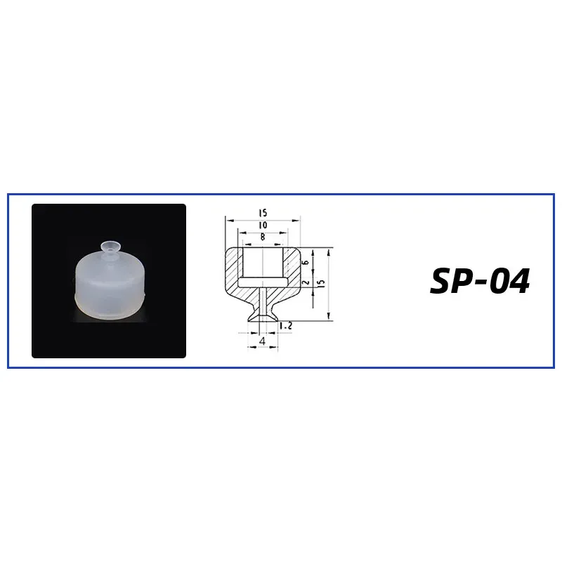 10Pcs/lot Manipulator vacuum suction cup silica gel  resistant suction nozzle pneumatic accessories Head mounting hole 8mm-BOLTTE