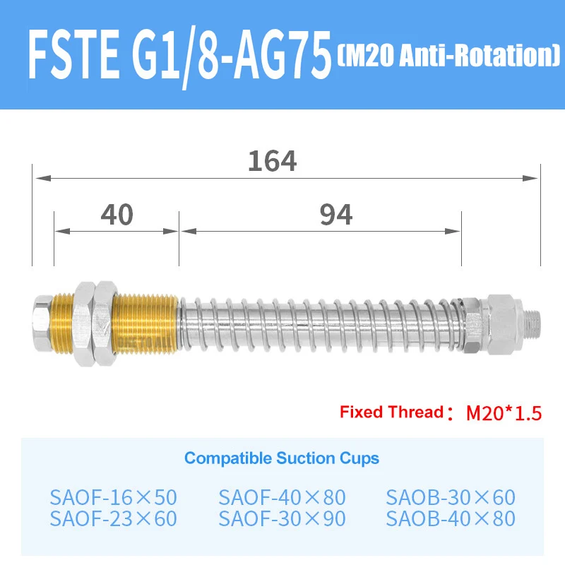 Pneumatic Vacuum Suction Cup Holder Fitting for SAF SAB SAOF SAOB FSTE Fitting