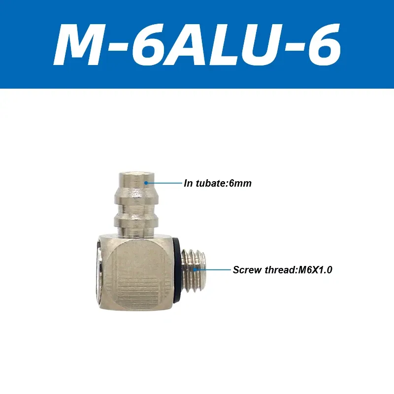 M Series Miniature Fittings M-5AU-4 M-5ALU-4 Male Barb Pneumatic Pipe Air Hose Quick Fitting Mini Connector M3 M4 M5 M6-BOLTTE