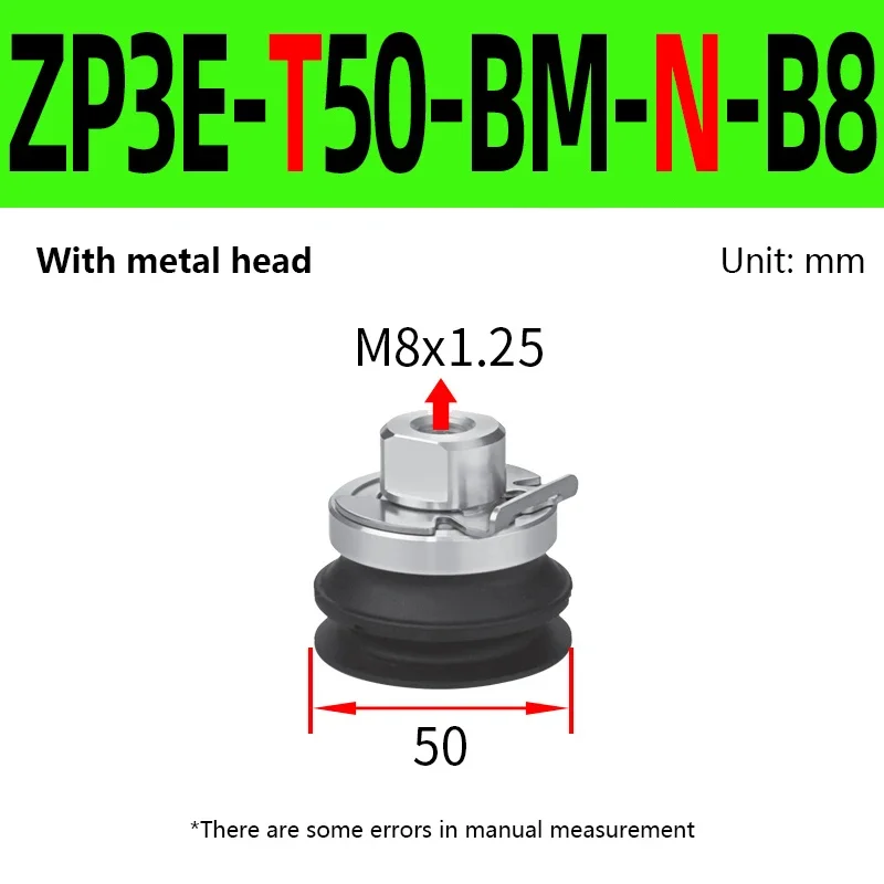 ZP3E Series Heavy Duty Vacuum Suction Cup with Fitting Head ZP3E-T32-UM-S ZP3E-T50-UM-N