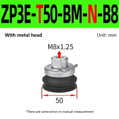 ZP3E Series Heavy Duty Vacuum Suction Cup with Fitting Head ZP3E-T32-UM-S ZP3E-T50-UM-N