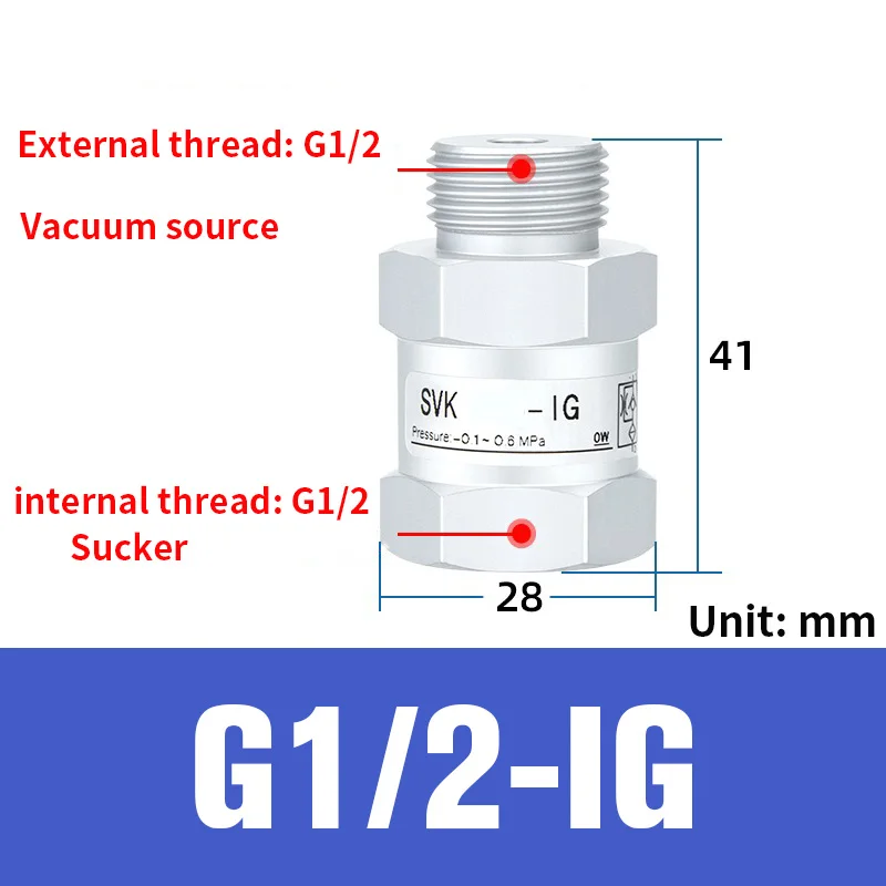Vacuum logic valve SVKG safety valve check valve SVK-G1/8xG1/4/G3/8xG1/2-IG-AG suction cup-BOLTTE
