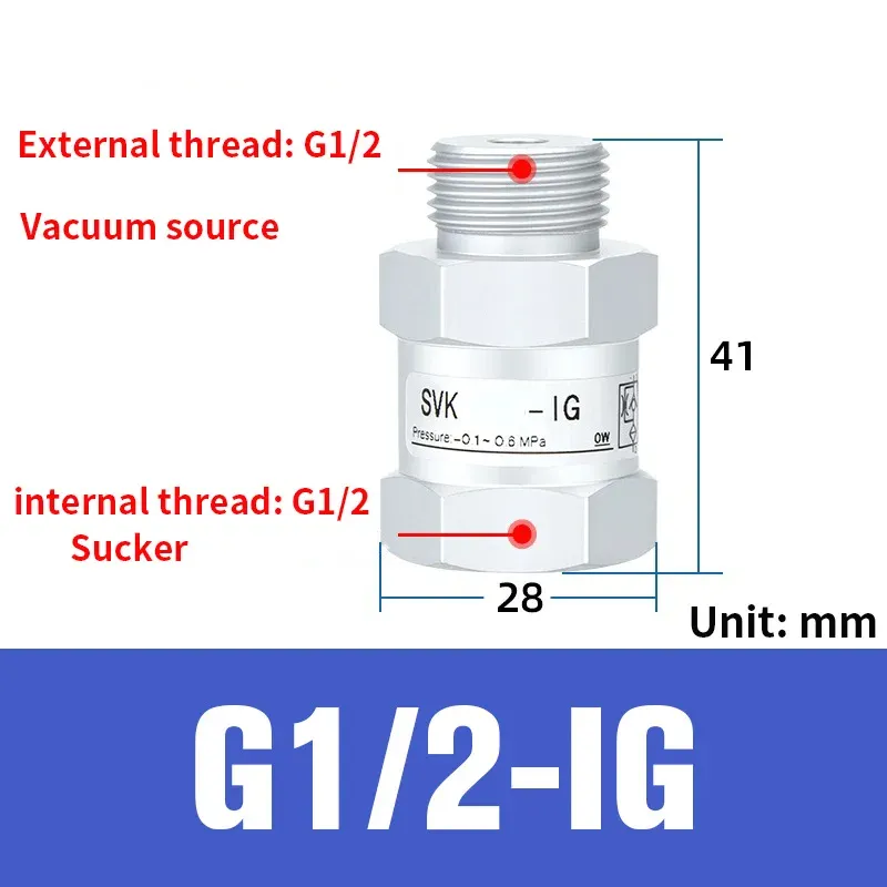 Vacuum logic valve SVKG safety valve check valve SVK-G1/8xG1/4/G3/8xG1/2-IG-AG suction cup-BOLTTE
