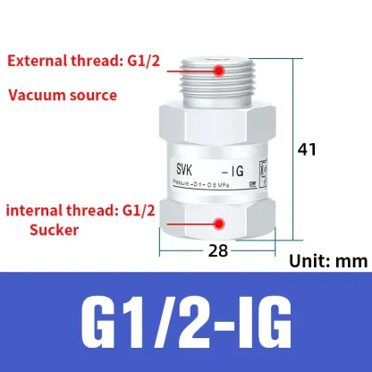 Vacuum logic valve SVKG safety valve check valve SVK-G1/8xG1/4/G3/8xG1/2-IG-AG suction cup-BOLTTE