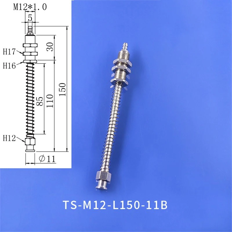 Tianxing Robot Vacuum Suction Cup Fitting M10/M12 Extend Thread Top Air Intake Sucker Buffer Connecting Rod Automation Tools-BOLTTE