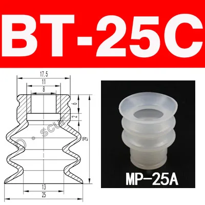 10pcs Vacuum Chuck Pneumatic Components MP BT Industrial Silicone Strong Suction Cups Nozzle Large Head Red White Triple Layer-BOLTTE