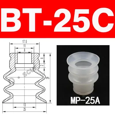 10pcs Vacuum Chuck Pneumatic Components MP BT Industrial Silicone Strong Suction Cups Nozzle Large Head Red White Triple Layer-BOLTTE