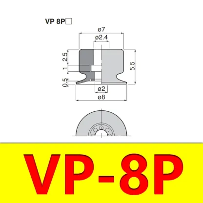 PISCO Thin Vacuum Suction Cup Manipulator Accessories Industrial Pneumatic Accessories Suction Cup Diameter 8/10/15/20mm VP-P