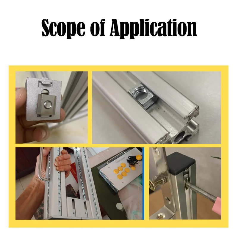 100P/lot T Block Square Nut M3 M4 M5 M6 M8 Slot T-nut Sliding Nuts for 2020 3030 4040 4545 Profile Aluminum Furniture 3d printer