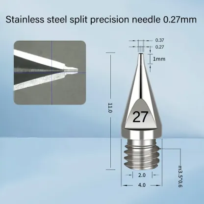 SY High Precision One-Piece Glue Dispensing Needle, Double Thread Tapered Needle Tip Integrated Conical, 304Stainless Steel-BOLTTE