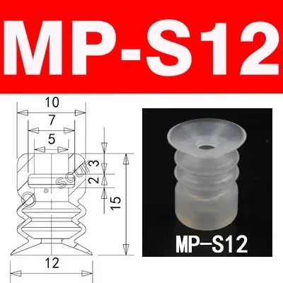 10pcs Vacuum Chuck Pneumatic Components MP BT Industrial Silicone Strong Suction Cups Nozzle Large Head Red White Triple Layer-BOLTTE