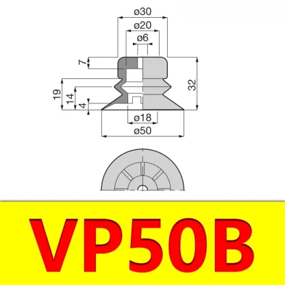 Manipulator Accessories Corrugated Suction Cup Suction Cup Diameter 10/15/20/25/30/40/50mm Pneumatic Accessories VP-B-BOLTTE