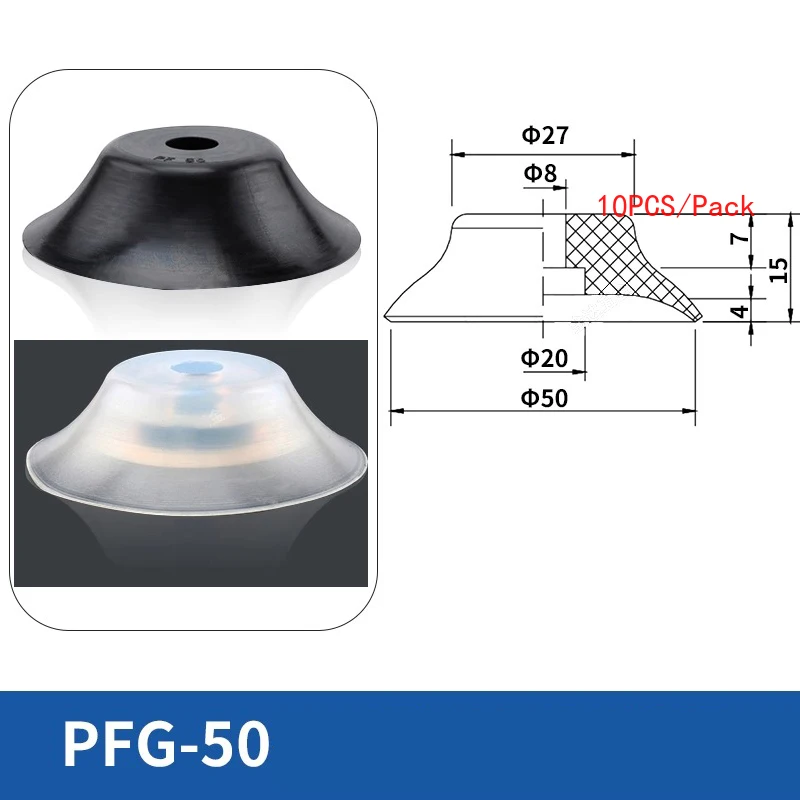 10pcs PFG Manipulator Accessories Vacuum Suction Cup for Injection Molding Machine Robot Hardware Silicone Suction Nozzle-BOLTTE