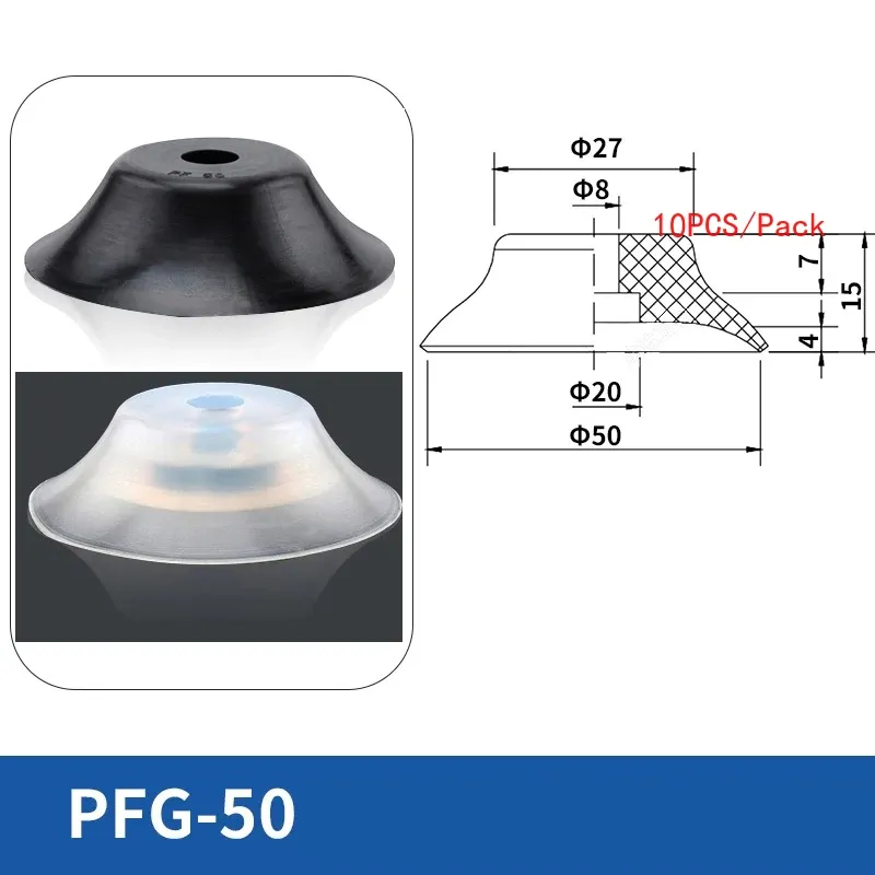 10pcs PFG Manipulator Accessories Vacuum Suction Cup for Injection Molding Machine Robot Hardware Silicone Suction Nozzle-BOLTTE