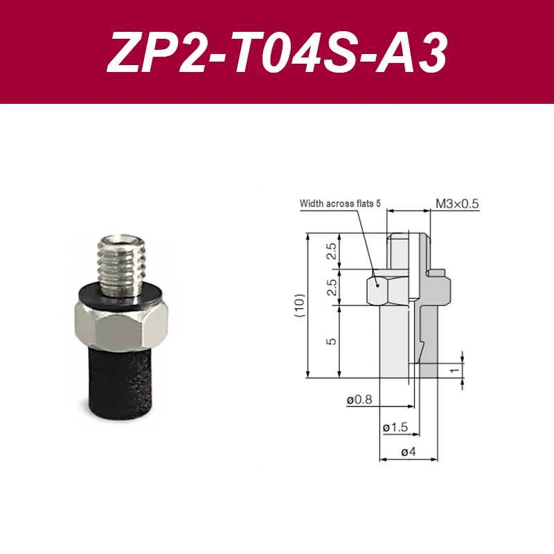 ZP2series sponge vacuum pad, ZP2-T04S-A3, zp2-T06S-A5,ZP2-T08S-A5, ZP2-T10S-B5,A external thread connection, B internal thread-BOLTTE