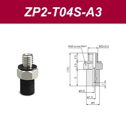 ZP2series sponge vacuum pad, ZP2-T04S-A3, zp2-T06S-A5,ZP2-T08S-A5, ZP2-T10S-B5,A external thread connection, B internal thread-BOLTTE