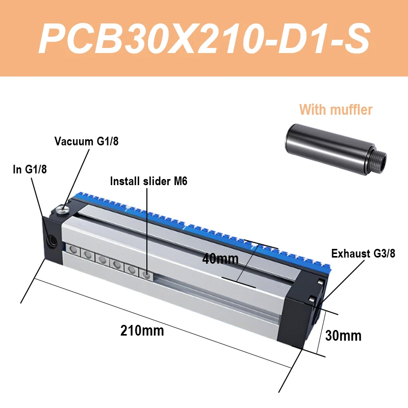 Manipulator vacuum suction cup PCB circuit board 30 width suction with hole special-shaped hollow workpiece gripper pneumatic-BOLTTE