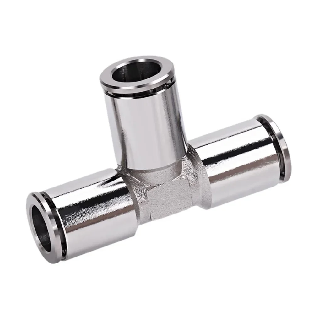 4 6 8 10 12 14 16mm PU Elbow Corss Y Tee Nickel Plated Brass Push In Quick Connector Release Pneumatic Connectors Air Fitting-BOLTTE