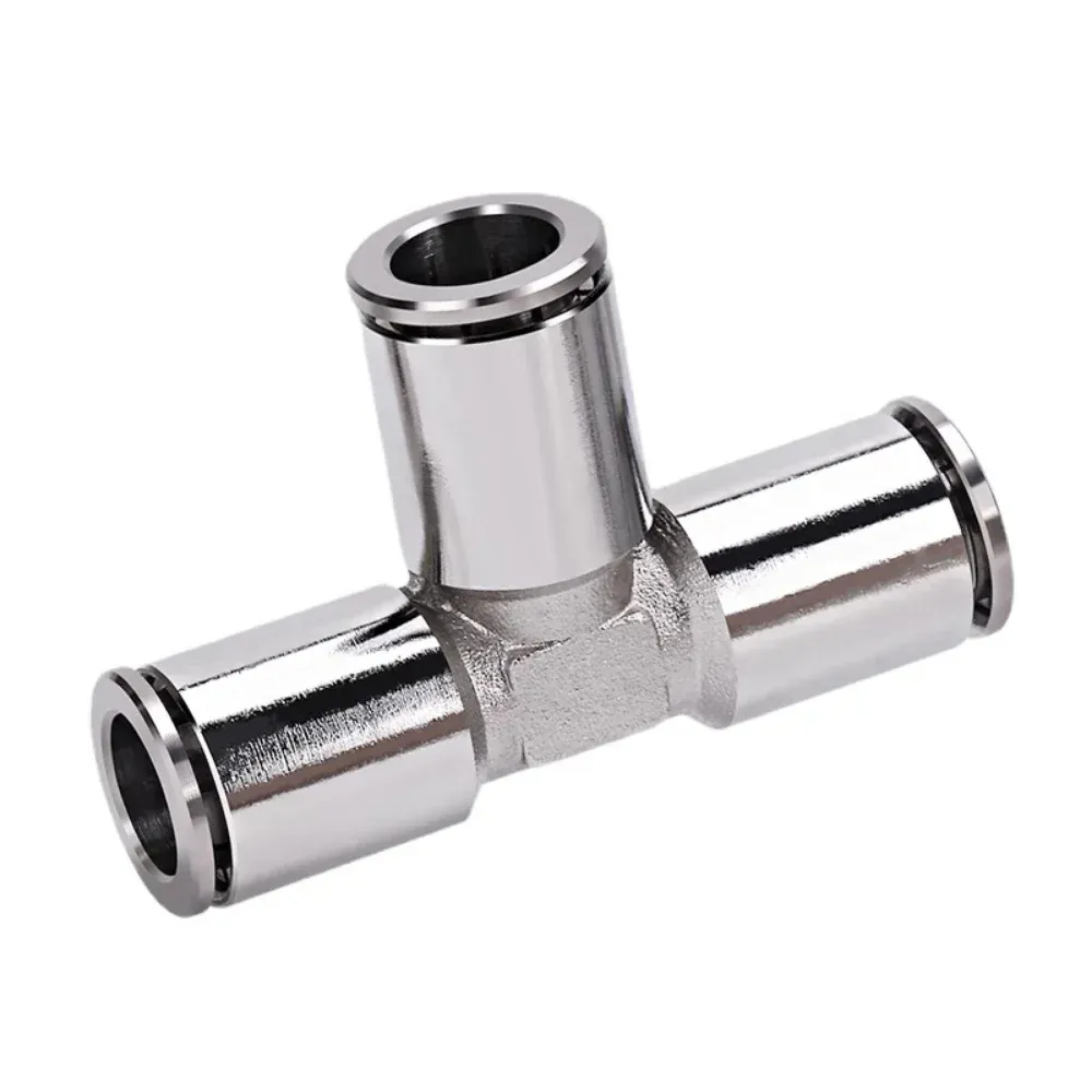 4 6 8 10 12 14 16mm PU Elbow Corss Y Tee Nickel Plated Brass Push In Quick Connector Release Pneumatic Connectors Air Fitting-BOLTTE