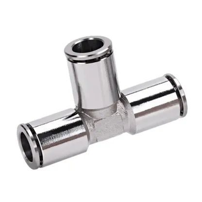 4 6 8 10 12 14 16mm PU Elbow Corss Y Tee Nickel Plated Brass Push In Quick Connector Release Pneumatic Connectors Air Fitting-BOLTTE