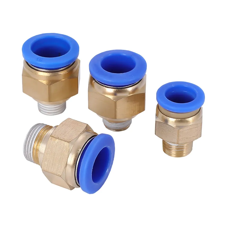 Pneumatic Fittings PC PC4/6-M6/M8/M10/M12 Male Metric Thread Pipe Connector Brass Push In Quick Connector Air Hose Plumbing-BOLTTE