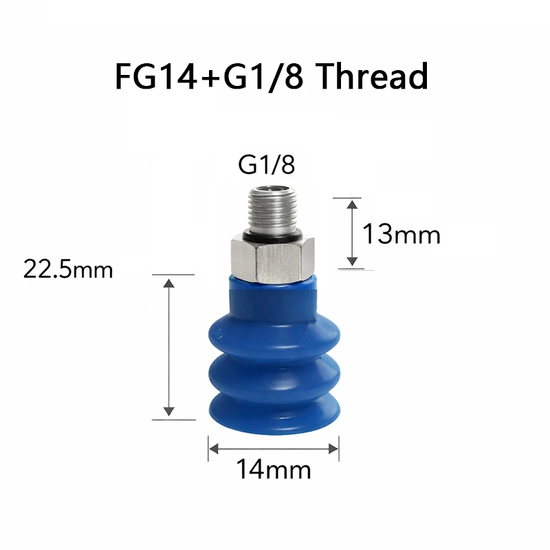 10PCS Pneumatic Vacuum Sucker FG Series with Fittings M5/G1/8 /G1/4 Silicone Suction Cup Injection Molding Machine Accessories-BOLTTE